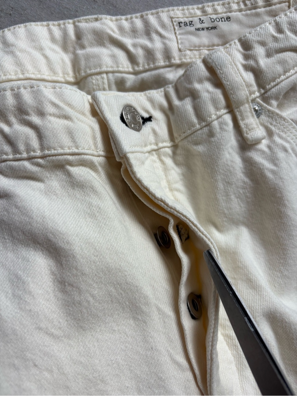 Rag & Bone High Rise Cargo Full Length Jeans Ecru Size 29 Style WDD22F2918BTEC - Picture 5 of 12